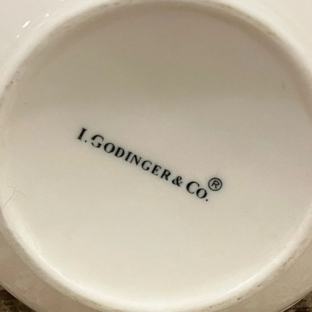Vintage I. Godinger & Co. Embossed Ivory Porcelain Pitcher